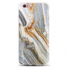 iPhone 6 6s Plus 5.5 - TPU Soft Protective Phone Cover Case with Lanyard Hole - Gray Marble Pattern
